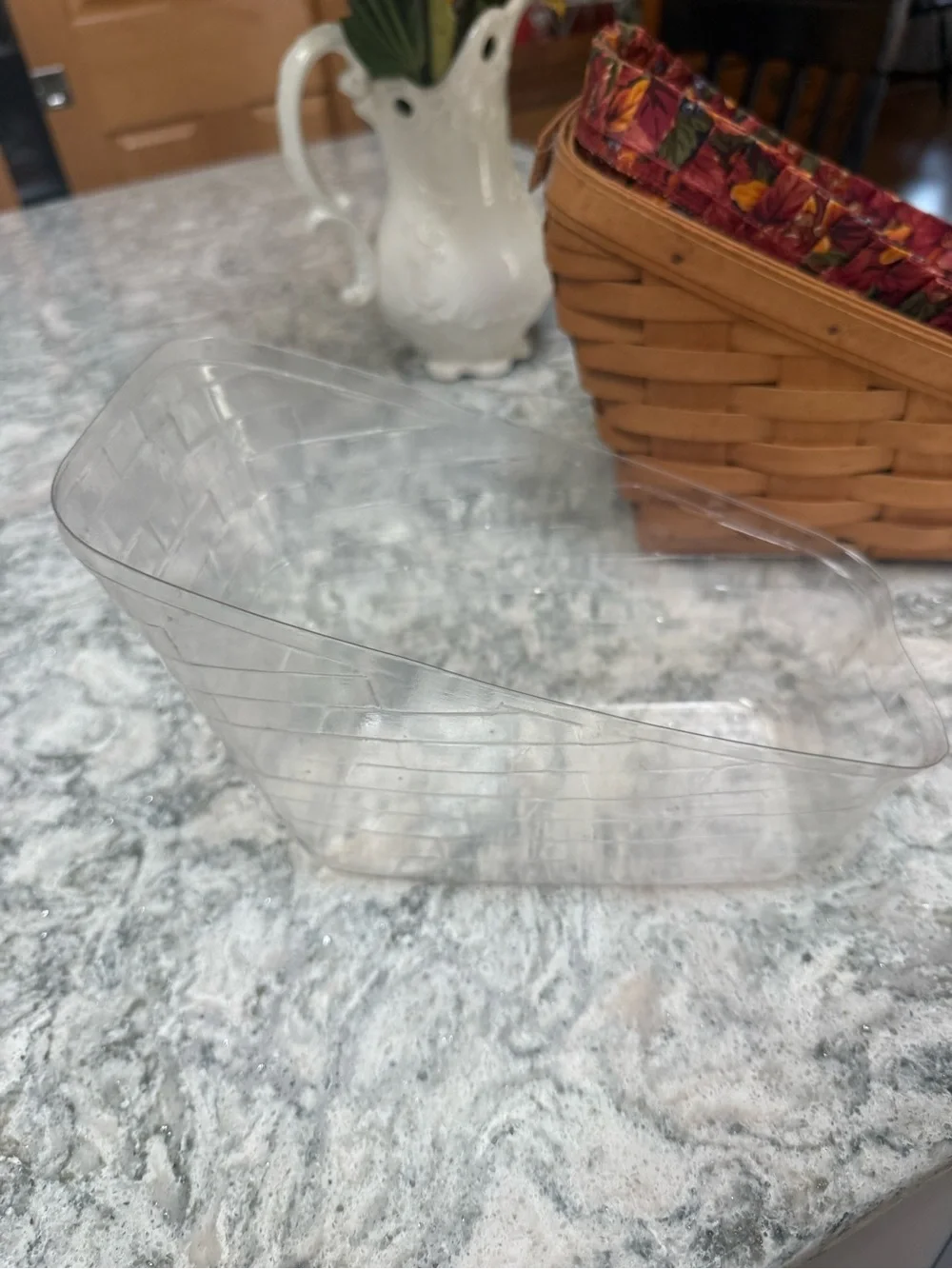 Longaberger Vegetable Basket with Fall Floral Liner and plastic protector